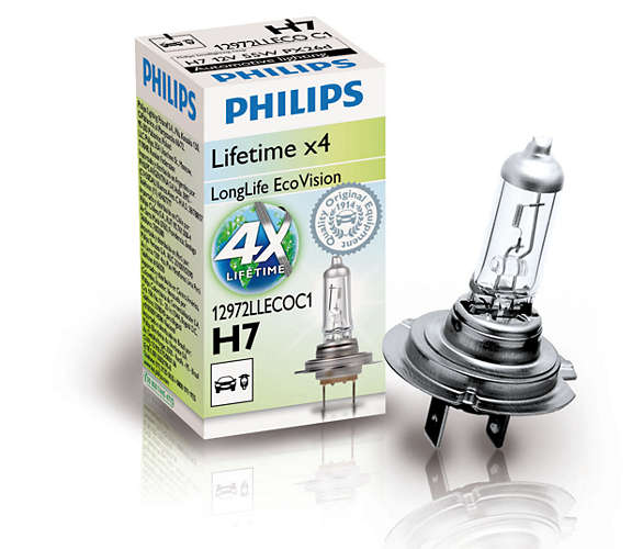 Автолампа H7/PX26d 12V 55W PHILIPS LongLife EcoVision галоген 3100K 12972LLECOC1 Автолампа H7/PX26d 12V 55W PHILIPS LongLife EcoVision галоген 3100K 12972LLECOC1
