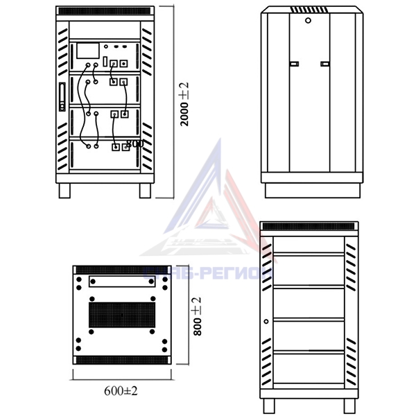 Размер батарейного модуля LFPT-512-100-1C MNB на LiFePO4 аккумуляторах Размер батарейного модуля LFPT-512-100-1C MNB на LiFePO4 аккумуляторах