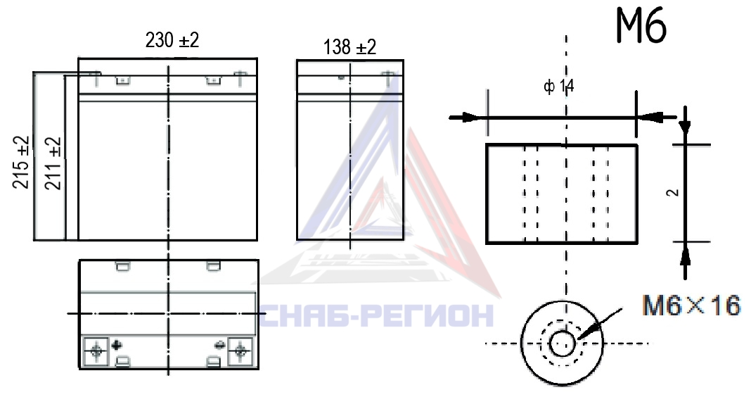 Размеры свинцово-кислотной аккумуляторной батареи HRL12240W MNB Battery Размеры свинцово-кислотной аккумуляторной батареи HRL12240W MNB Battery