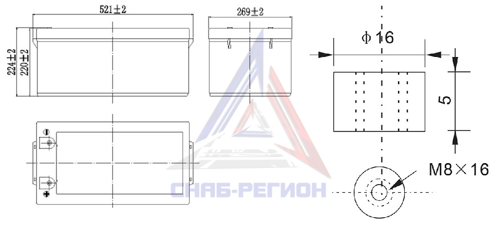 Размеры свинцово-кислотной аккумуляторной батареи MM 250-12 MNB Battery Размеры свинцово-кислотной аккумуляторной батареи MM 250-12 MNB Battery