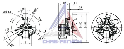 Габаритный чертёж центробежного компактного вентилятора RRL140/0024B69-3020LH/4 AGF Эбм Габаритный чертёж центробежного компактного вентилятора RRL140/0024B69-3020LH/4 AGF Эбм