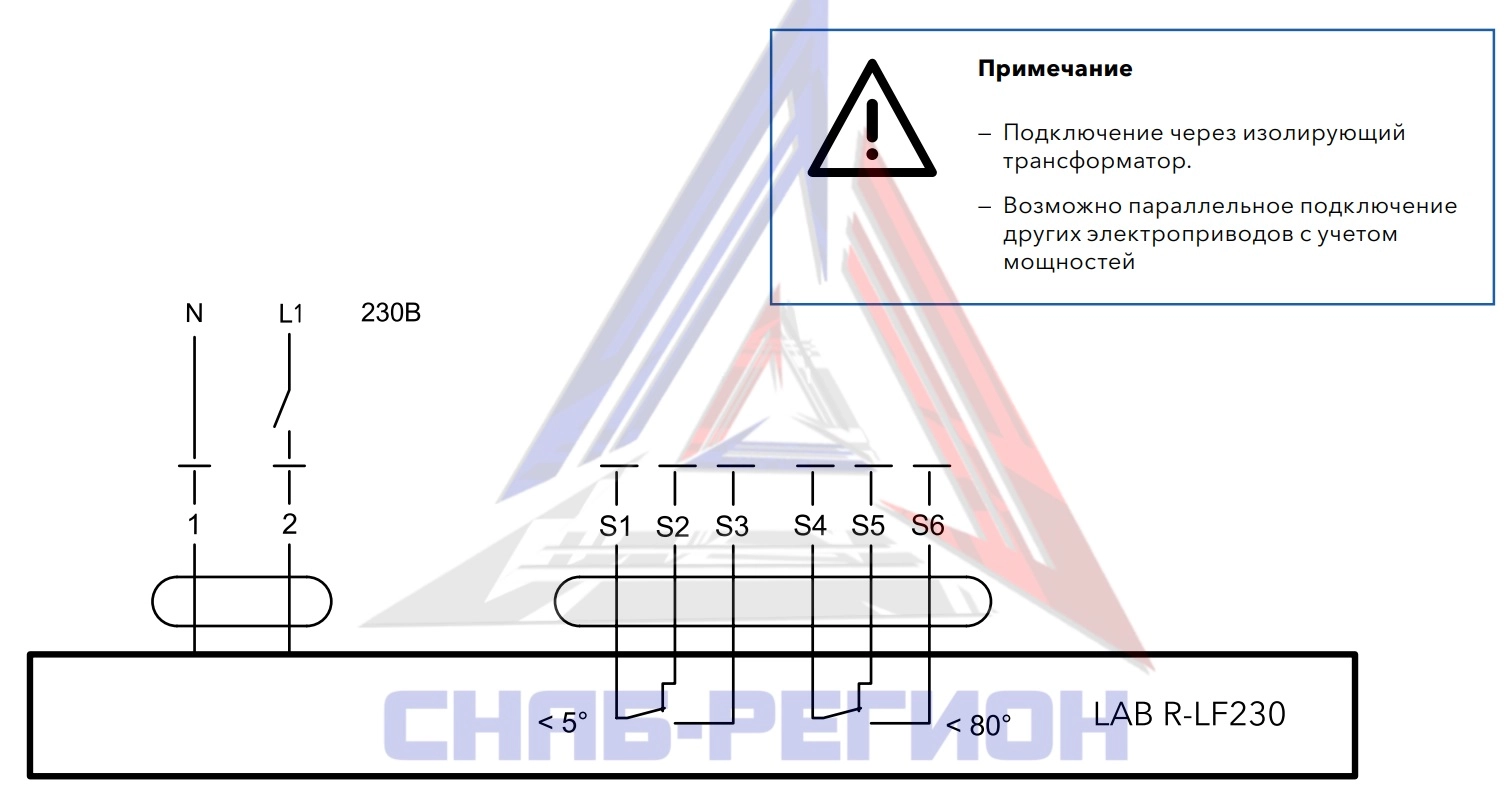 Схема подключения привода LAB R-LF230 ENSO