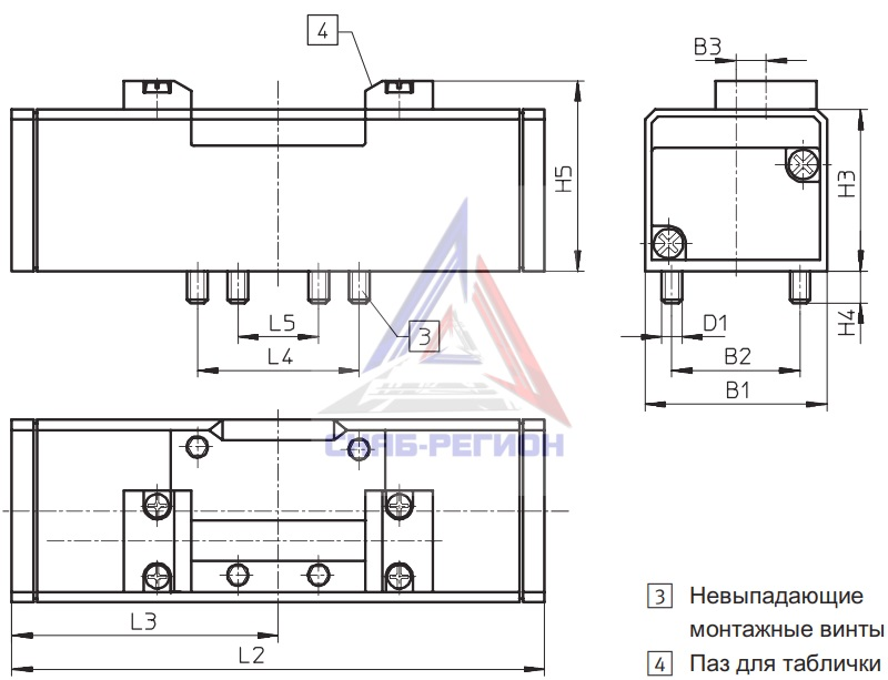 Габаритные размеры пневмораспределителя Festo VL-5/3E-D-2-C Габаритные размеры пневмораспределителя Festo VL-5/3E-D-2-C