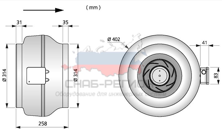 Габаритные размеры CK 315 B