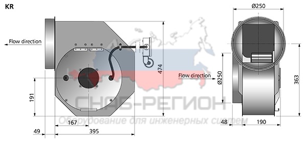 Габаритные размеры RFT 250 BKR ErP