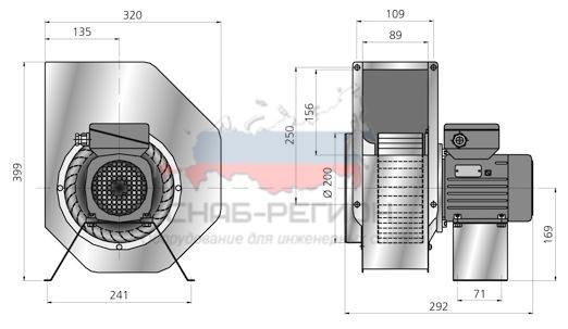 Габаритные размеры RFTX 200 A