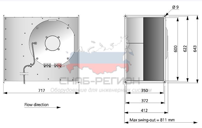Габаритные размеры RKX 600x350 E3 ATEX