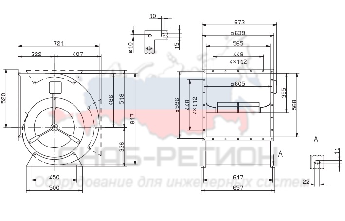 Купить Вентилятор Ziehl-Abegg RD45P-6DW.7W.1L центробежный