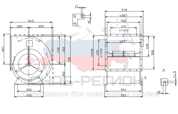 Купить Вентилятор Ziehl-Abegg RD40P-8DW.7Q.1L центробежный