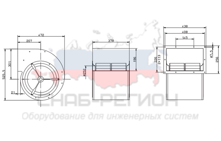 Купить Вентилятор Ziehl-Abegg RD28S-4DW.4R.2L центробежный Купить Вентилятор Ziehl-Abegg RD28S-4DW.4R.2L центробежный
