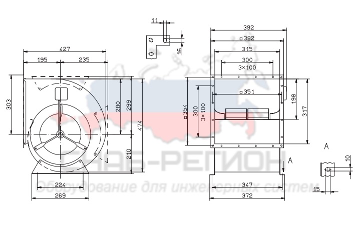 Купить Вентилятор Ziehl-Abegg RD25P-4DW.4I.1L центробежный