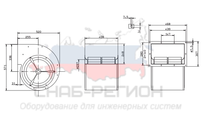 Купить Вентилятор Ziehl-Abegg RD35S-4DW.6T.AL центробежный Купить Вентилятор Ziehl-Abegg RD35S-4DW.6T.AL центробежный