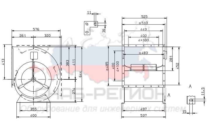 Купить Вентилятор Ziehl-Abegg RD35P-6DW.6Q.1L центробежный