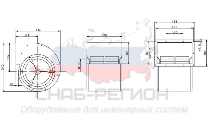 Купить Вентилятор Ziehl-Abegg RD20S-4DW.4F.2L центробежный Купить Вентилятор Ziehl-Abegg RD20S-4DW.4F.2L центробежный