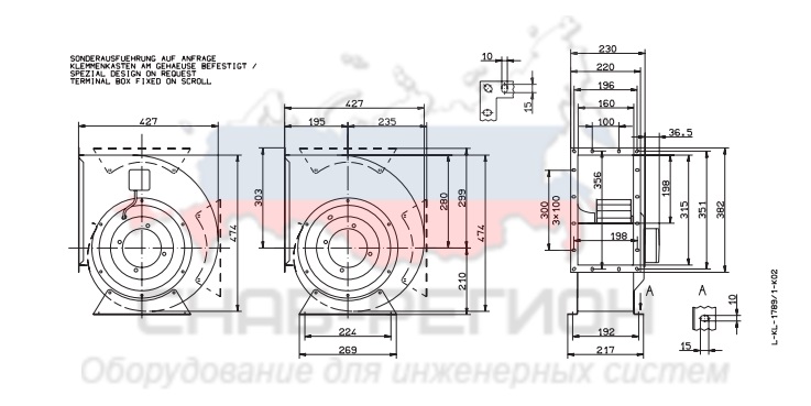 Купить Вентилятор Ziehl-Abegg RG25P-4EK.4I.1R центробежный Купить Вентилятор Ziehl-Abegg RG25P-4EK.4I.1R центробежный