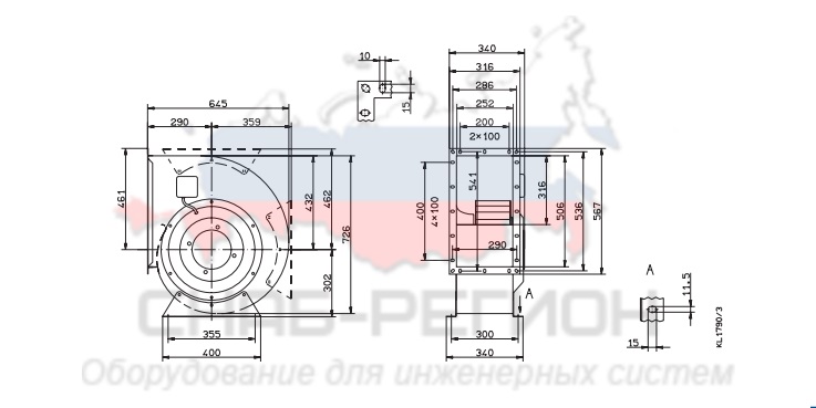 Купить Вентилятор Ziehl-Abegg RG40P-6DK.7M.1R центробежный