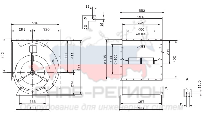 Купить Вентилятор Ziehl-Abegg RD35P-4DW.7Q.1L центробежный