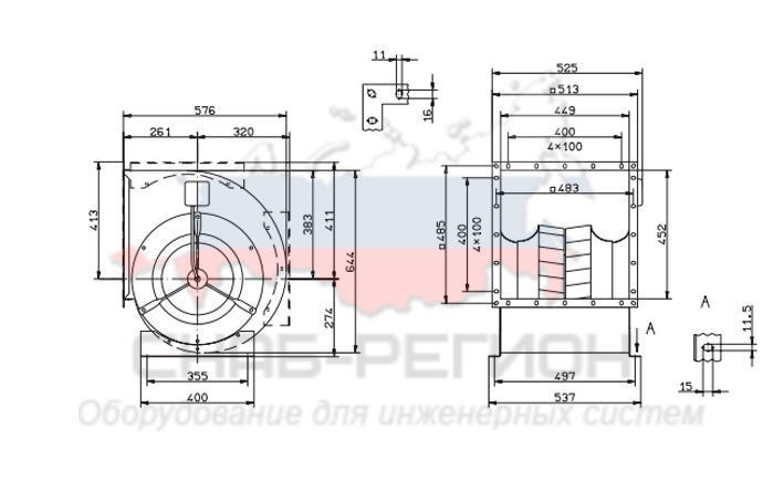 Купить КупитьВентилятор Ziehl-Abegg RD35A-4DW.4F.1L центробежный