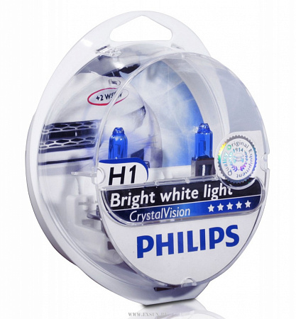 Набор (2 шт.) автоламп H1 12V 55W PHILIPS CrystalVision галоген 12258CVSM Набор (2 шт.) автоламп H1 12V 55W PHILIPS CrystalVision галоген 12258CVSM
