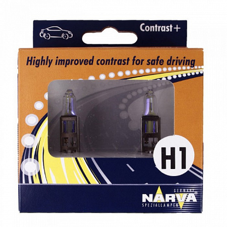 Набор (2 шт.) автоламп H1 12V 55W NARVA CONTRAST+ галоген 98651 Набор (2 шт.) автоламп H1 12V 55W NARVA CONTRAST+ галоген 98651