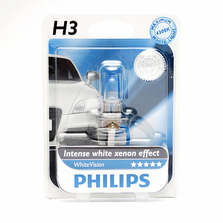 Автолампа H3/PK22S 12V 55W PHILIPS Blue Vision Ultra галоген 4000K 12336 BVU B1 Автолампа H3/PK22S 12V 55W PHILIPS Blue Vision Ultra галоген 4000K 12336 BVU B1
