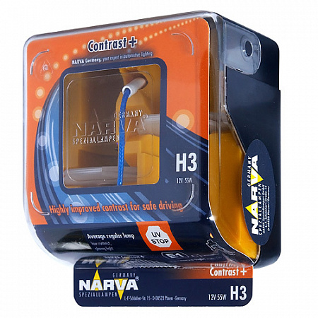 Набор (2 шт.) автоламп H3 12V 55W NARVA CONTRAST+ галоген 98653 Набор (2 шт.) автоламп H3 12V 55W NARVA CONTRAST+ галоген 98653