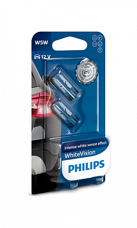 Набор (2 шт.) автоламп W5W 12V 5W PHILIPS WhiteVision 4500K 31029330 Набор (2 шт.) автоламп W5W 12V 5W PHILIPS WhiteVision 4500K 31029330