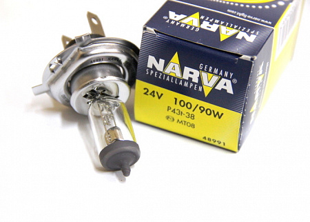 Автолампа H4/P43t 24V 100/90W NARVA RALLYE галоген 48991 Автолампа H4/P43t 24V 100/90W NARVA RALLYE галоген 48991