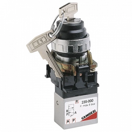 Минираспределитель Camozzi 235-904 клапанный 3/2, серия 2 Минираспределитель Camozzi 235-904 клапанный 3/2, серия 2