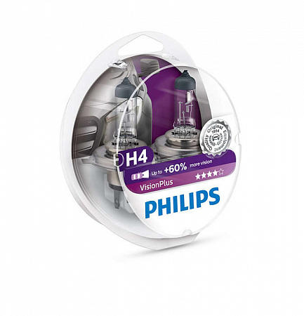 Набор (2 шт.) автоламп H4 12V 60/55W PHILIPS VisionPlus галоген 3300K 12342VPS2 Набор (2 шт.) автоламп H4 12V 60/55W PHILIPS VisionPlus галоген 3300K 12342VPS2